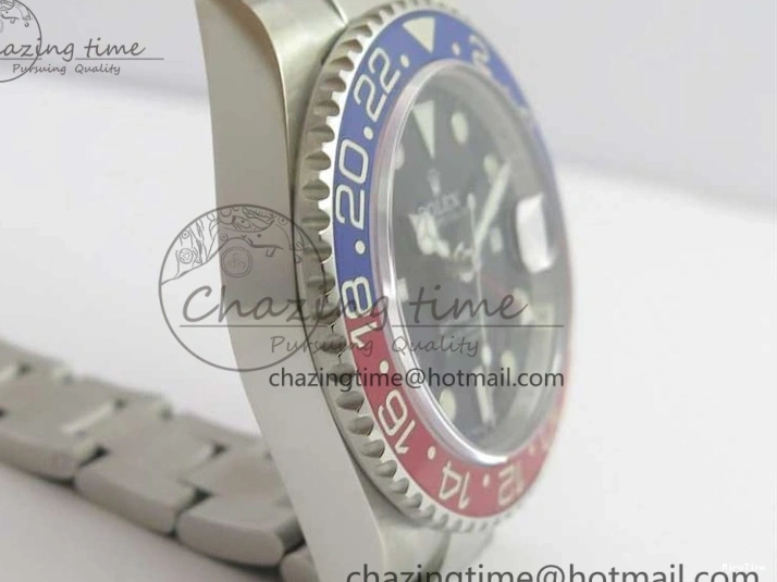 MiroTime 0417 Breathable GMT Master II 116719 BLRO Real Ceramic 904L SS GMF 1:1 Best Edition Black Dial on Bracelet A3186 (Correct Hand Stack) 3243